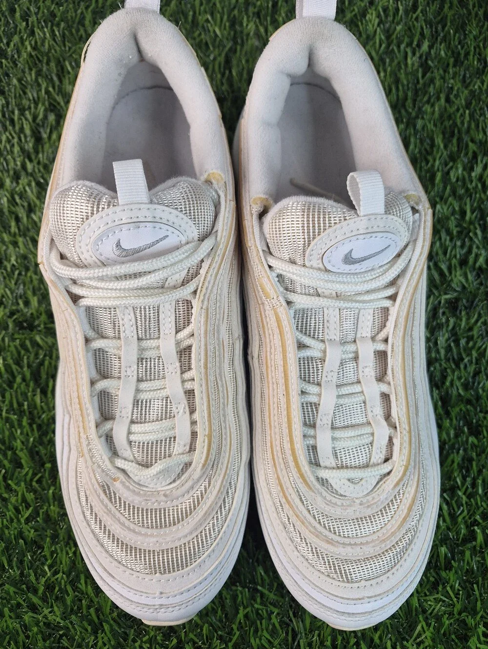 Nike Air Max 97 White Metallic Silver Men’s Size 8 921826-101 Sneakers